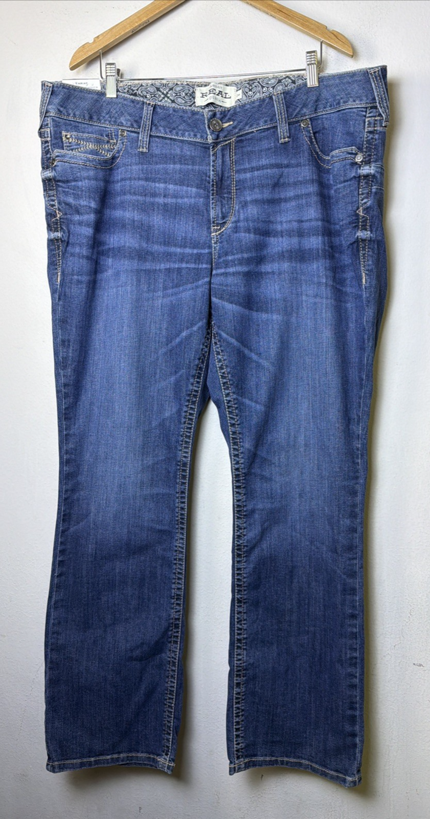 Ariat Irvine Jeans Womens 22 Denim Mid Rise Boot Cut Western Plus Country Nwt
